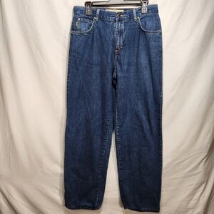 Cabela's Casuals Womens Red Fleece Lined Straight Blue Denim‎ Jeans Size 12
